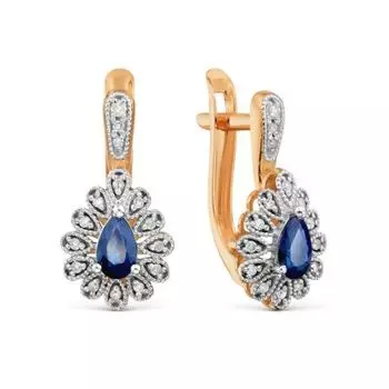 Серьги с сапфирами и бриллиантами Линии Любви
