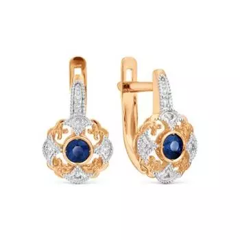 Серьги с сапфирами и бриллиантами Линии Любви