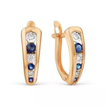 Серьги с сапфирами и бриллиантами Линии Любви