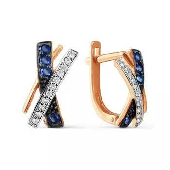 Серьги с сапфирами и бриллиантами Линии Любви