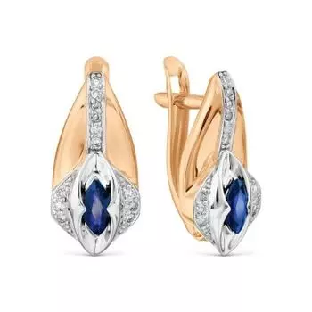 Серьги с сапфирами и бриллиантами Линии Любви