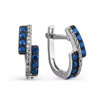 Серьги с сапфирами и бриллиантами Линии Любви