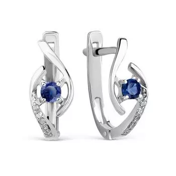 Серьги с сапфирами и бриллиантами Линии Любви