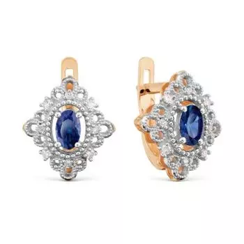 Серьги с сапфирами и бриллиантами Линии Любви
