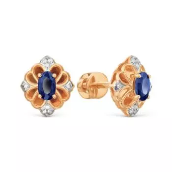 Серьги с сапфирами и бриллиантами Линии Любви
