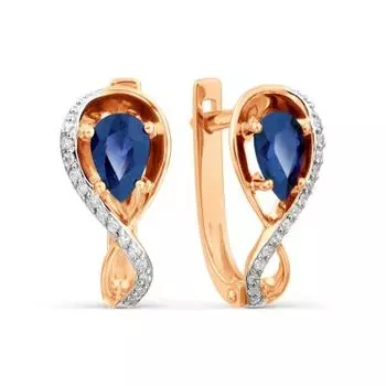 Серьги с сапфирами и бриллиантами Линии Любви