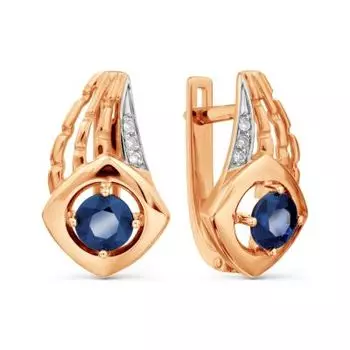 Серьги с сапфирами и бриллиантами Линии Любви