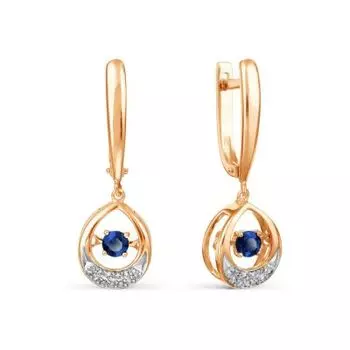 Серьги с сапфирами и бриллиантами Линии Любви