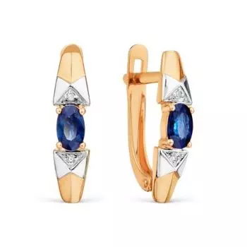 Серьги с сапфирами и бриллиантами Линии Любви