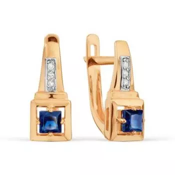 Серьги с сапфирами и бриллиантами Линии Любви