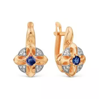 Серьги с сапфирами и бриллиантами Линии Любви
