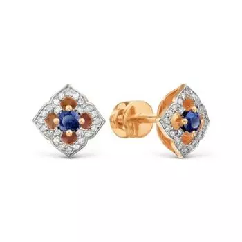 Серьги с сапфирами и бриллиантами Линии Любви