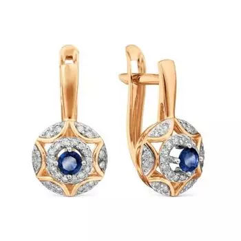Серьги с сапфирами и бриллиантами Линии Любви