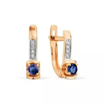 Серьги с сапфирами и бриллиантами Линии Любви