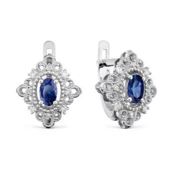 Серьги с сапфирами и бриллиантами Линии Любви