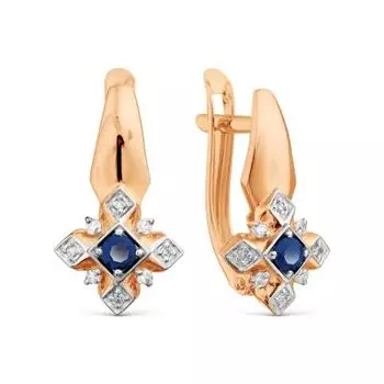 Серьги с сапфирами и бриллиантами Линии Любви