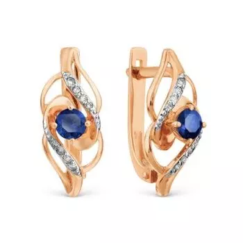 Серьги с сапфирами и бриллиантами Линии Любви