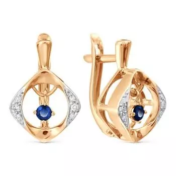 Серьги с сапфирами и бриллиантами Линии Любви