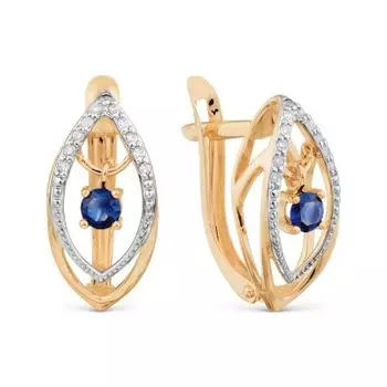 Серьги с сапфирами и бриллиантами Линии Любви