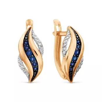 Серьги с сапфирами и бриллиантами Линии Любви