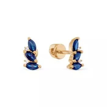 Серьги с сапфирами и бриллиантами Линии Любви