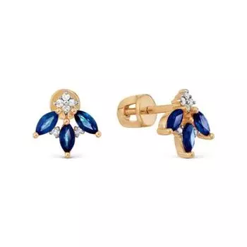 Серьги с сапфирами и бриллиантами Линии Любви