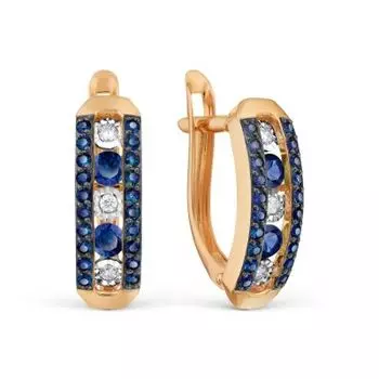 Серьги с сапфирами и бриллиантами Линии Любви