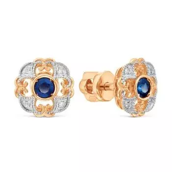 Серьги с сапфирами и бриллиантами Линии Любви