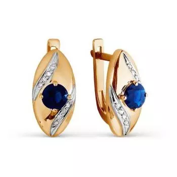 Серьги с сапфирами и бриллиантами Линии Любви