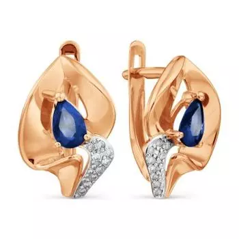 Серьги с сапфирами и бриллиантами Линии Любви