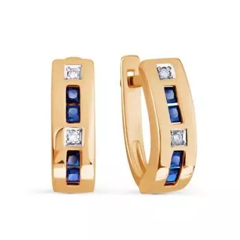 Серьги с сапфирами и бриллиантами Линии Любви