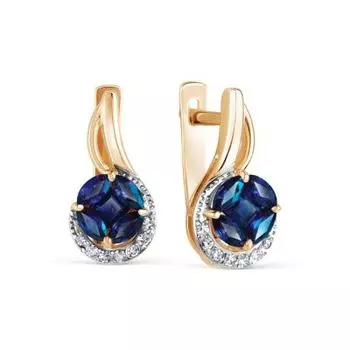 Серьги с сапфирами и бриллиантами Линии Любви