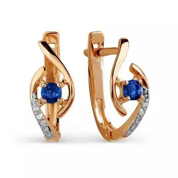 Серьги с сапфирами и бриллиантами Линии Любви