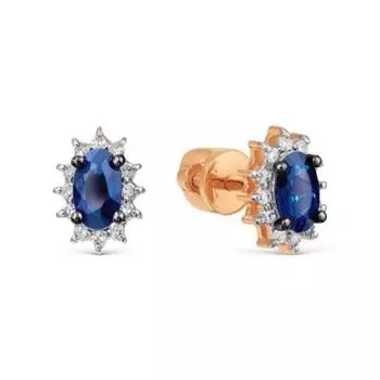 Серьги с сапфирами и бриллиантами Линии Любви