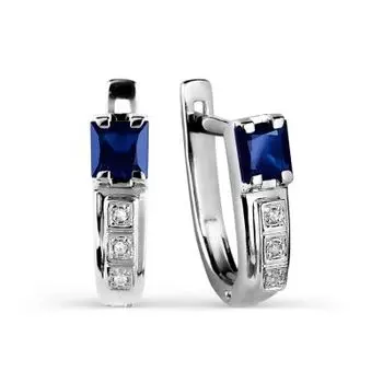 Серьги с сапфирами и бриллиантами Линии Любви