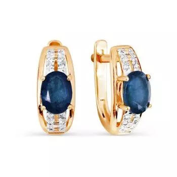 Серьги с сапфирами и бриллиантами Линии Любви