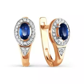 Серьги с сапфирами и бриллиантами Линии Любви