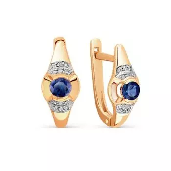 Серьги с сапфирами и бриллиантами Линии Любви