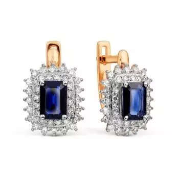 Серьги с сапфирами и бриллиантами Линии Любви