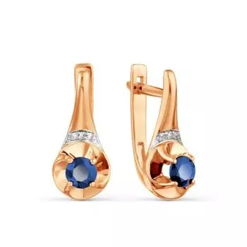 Серьги с сапфирами и бриллиантами Линии Любви