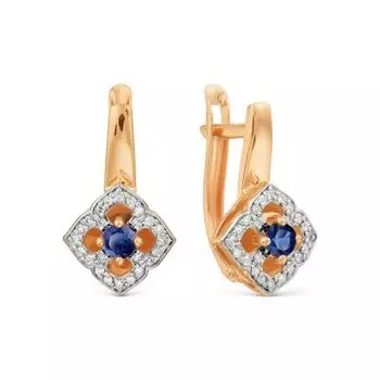 Серьги с сапфирами и бриллиантами Линии Любви