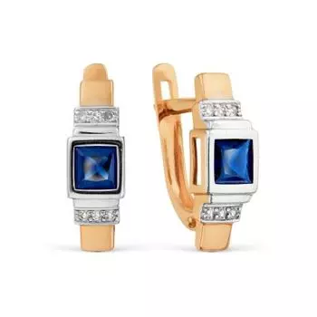 Серьги с сапфирами и бриллиантами Линии Любви