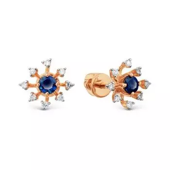 Серьги с сапфирами и бриллиантами Линии Любви
