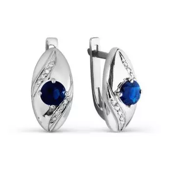 Серьги с сапфирами и бриллиантами Линии Любви