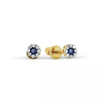 Серьги с сапфирами и бриллиантами Линии Любви