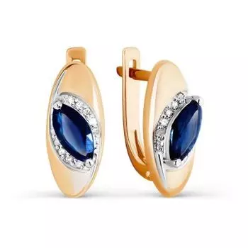 Серьги с сапфирами и бриллиантами Линии Любви