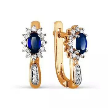 Серьги с сапфирами и бриллиантами Линии Любви