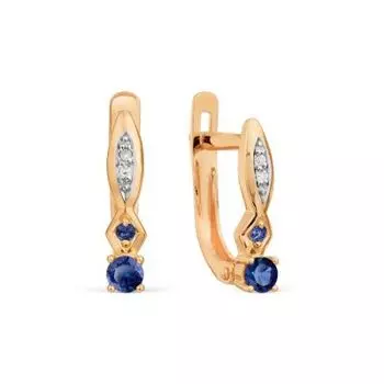 Серьги с сапфирами и бриллиантами Линии Любви