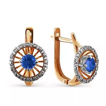 Серьги с сапфирами и бриллиантами Линии Любви