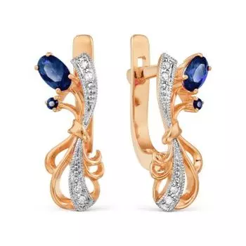 Серьги с сапфирами и бриллиантами Линии Любви